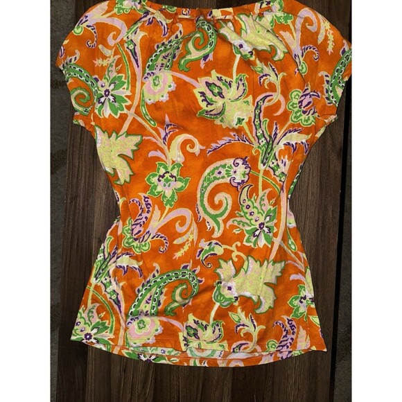 Ralph Lauren Orange Paisley Medium Tunic 100% Cotton NWOT - Picture 3 of 3